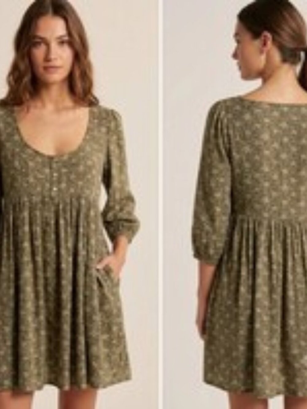 DENIM & SUPPLY Ralph Lauren Earthy Babydoll Tunic Top Dress Sz Small Petite